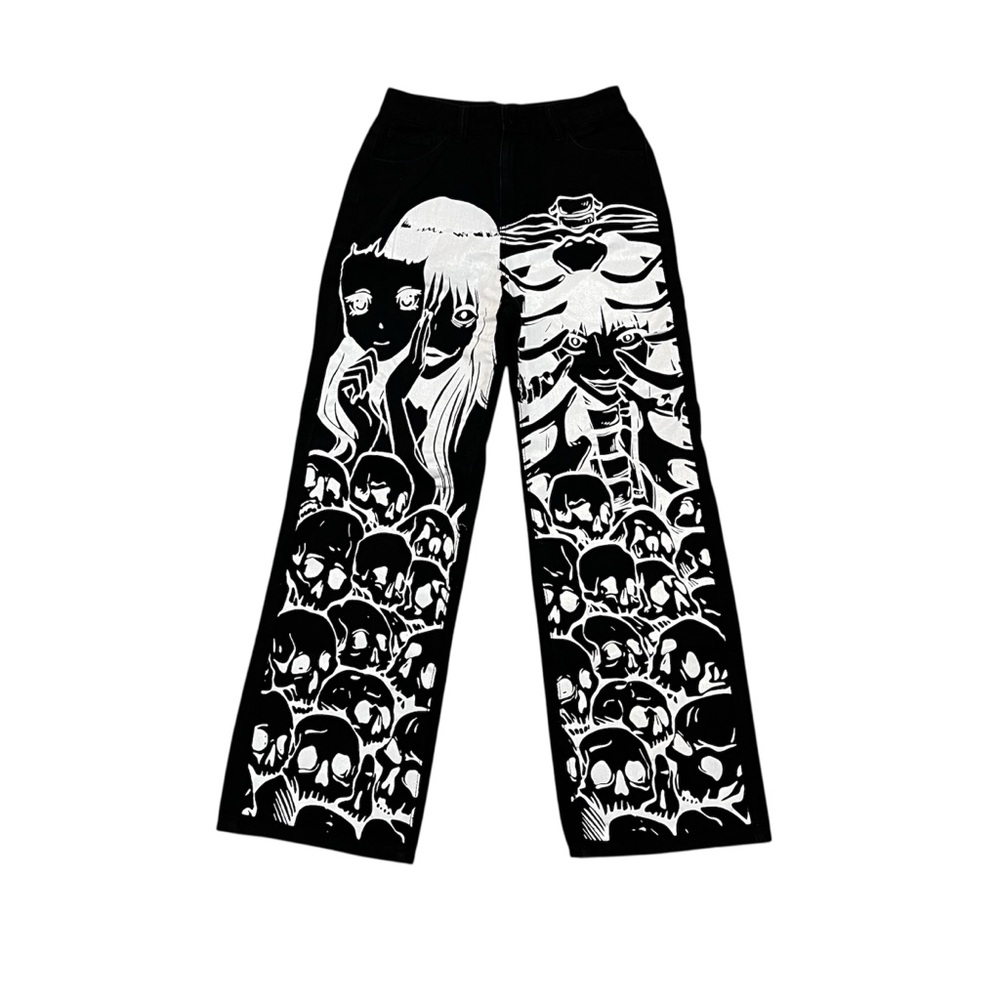 Anime Skull print jeans